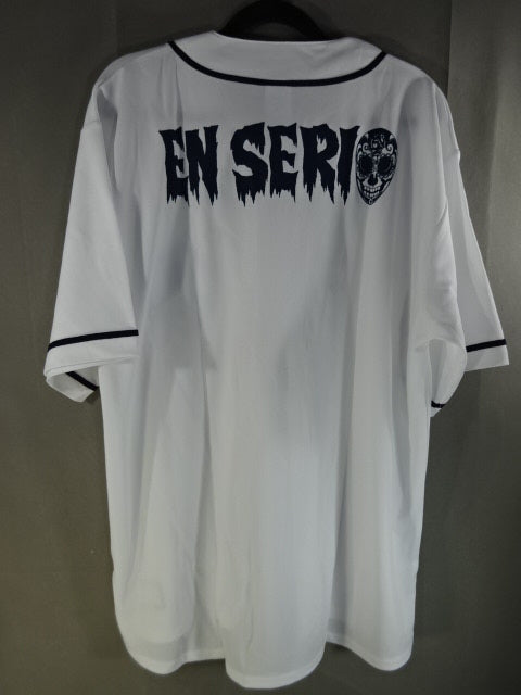 BUSHI  Baseball shirt (white×navy)