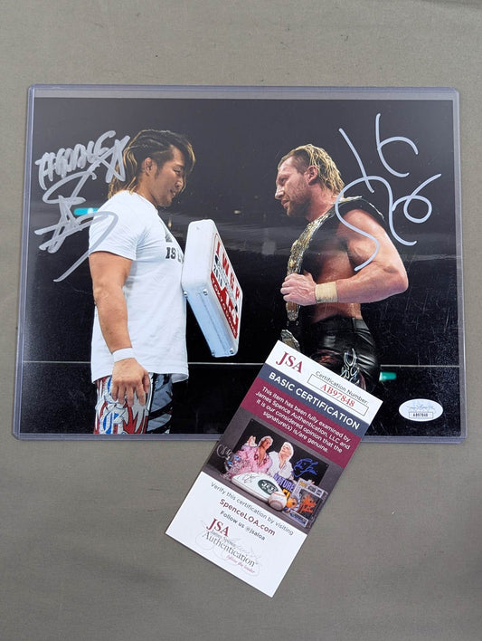 Hiroshi Tanahashi  & Kenny Omega 2 hand signed autographs Pro-Photo  (JSA Certified)
