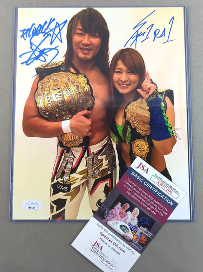 Hiroshi Tanahashi & Io Shirai (Iyo Sky) 2 hand signed autographs  Pro-Photo  (JSA Certification) )