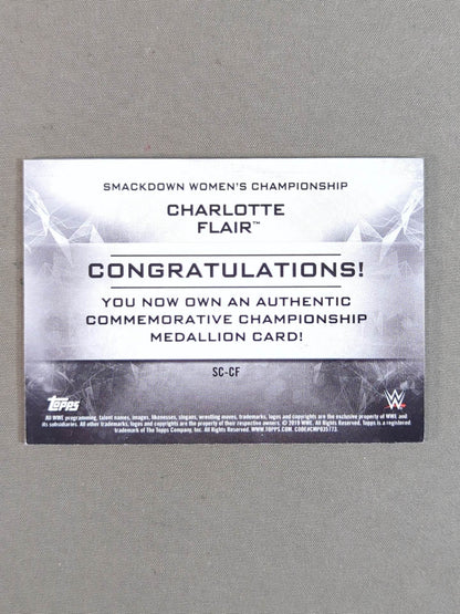 2019 TOPPS WWE シャーロット・フレアー 公式ベルトプレートカード