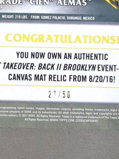 2017 TOPPS NXT アンドラーデ 公式リングマットカード