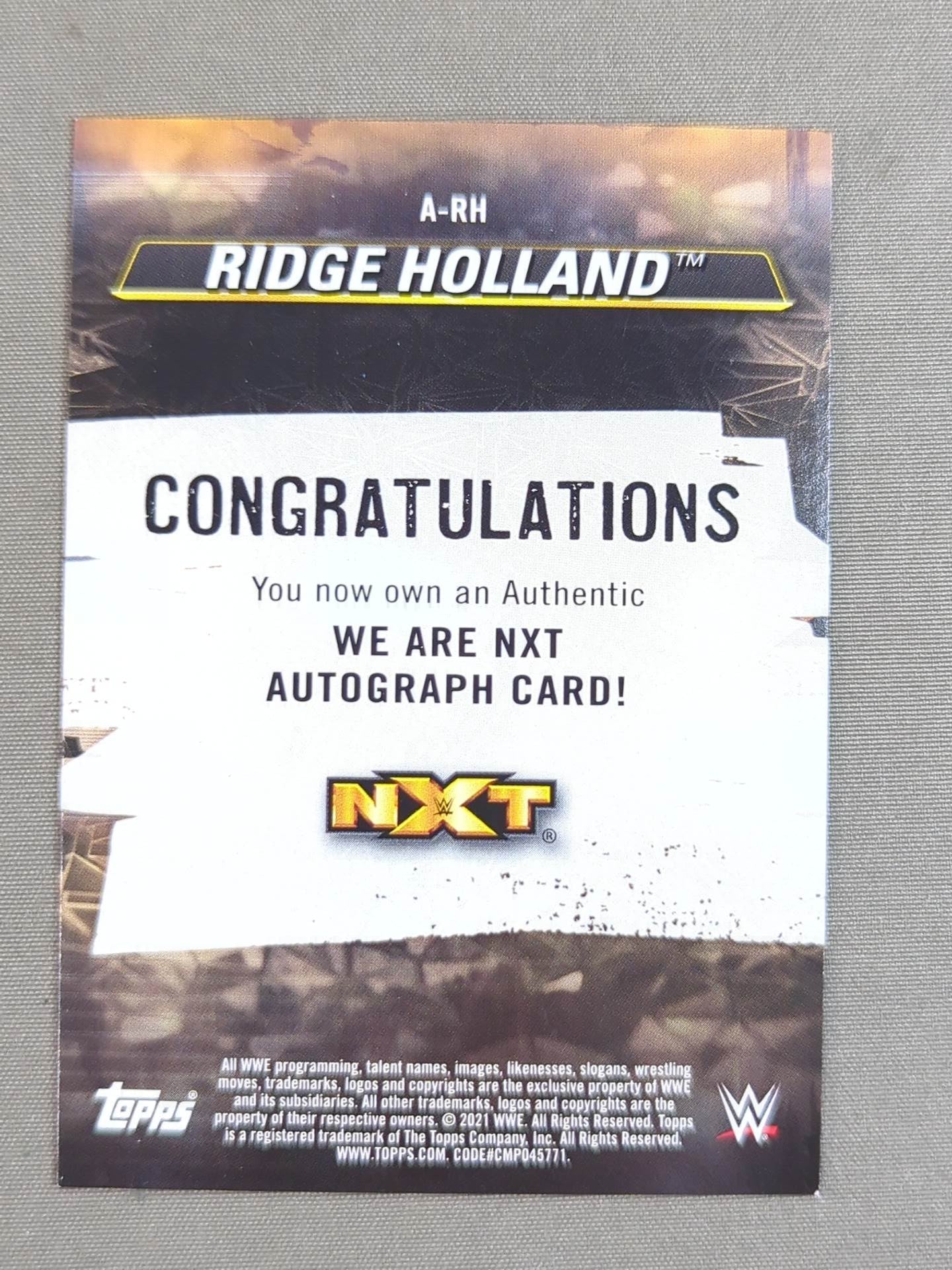 2021 TOPPS NXT リッジ・ホランド 公式サインカード