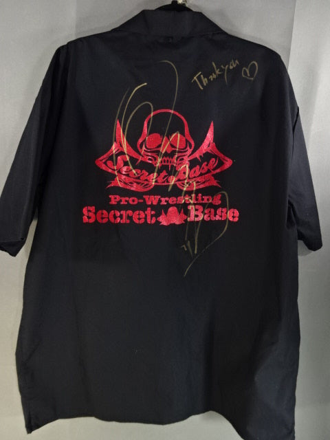 [4 fighters hand signed autograph 】SECRET BASE Open Collar Shirt