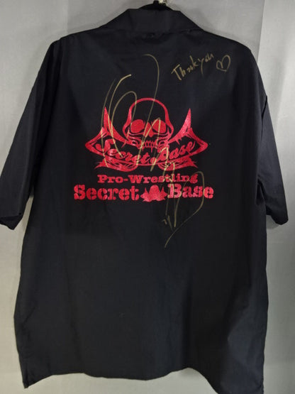 [4 fighters hand signed autograph 】SECRET BASE Open Collar Shirt
