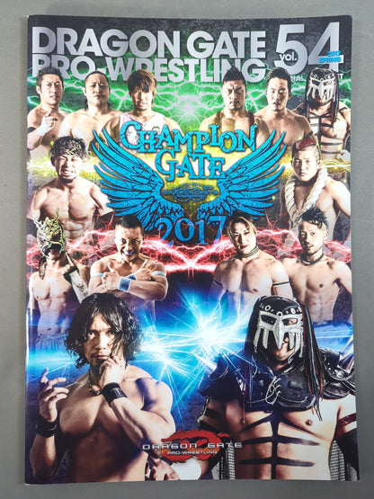 [2 fighters hand signed autograph 】2017 DRAGON GATE OFFICIAL PAMPHLET Vol.54