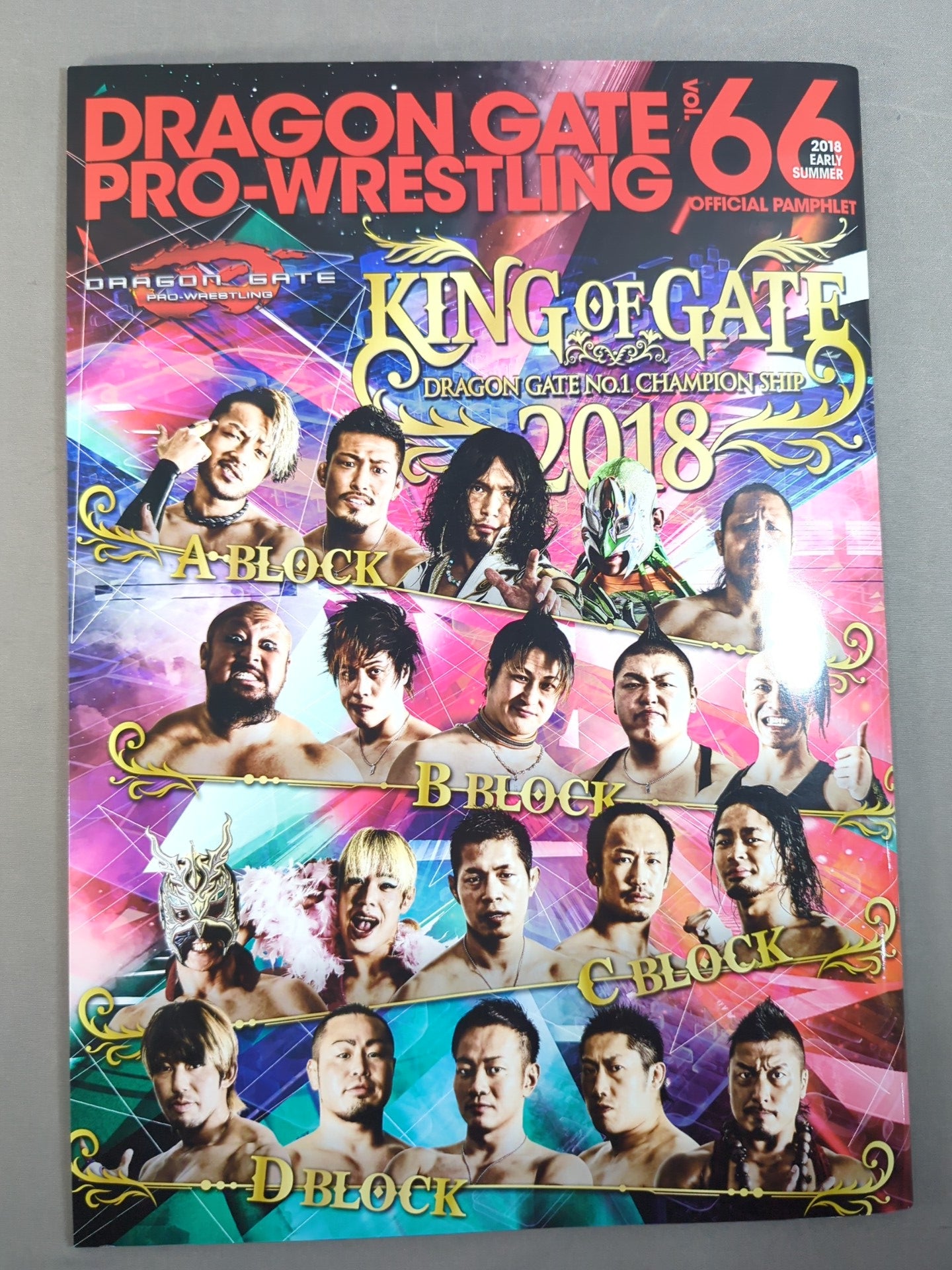 7選手直筆サイン入り】2018 DRAGON GATE OFFICIAL PAMPHLET Vol.66