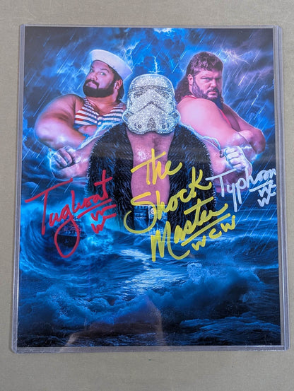 Typhoon, Shockmaster & Tug hand signed autograph Pro-Photo 