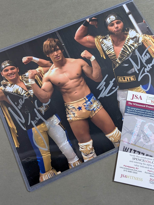 Kota Ibushi  & Young Bucks hand signed autograph Pro-Photo  (JSA Certified)