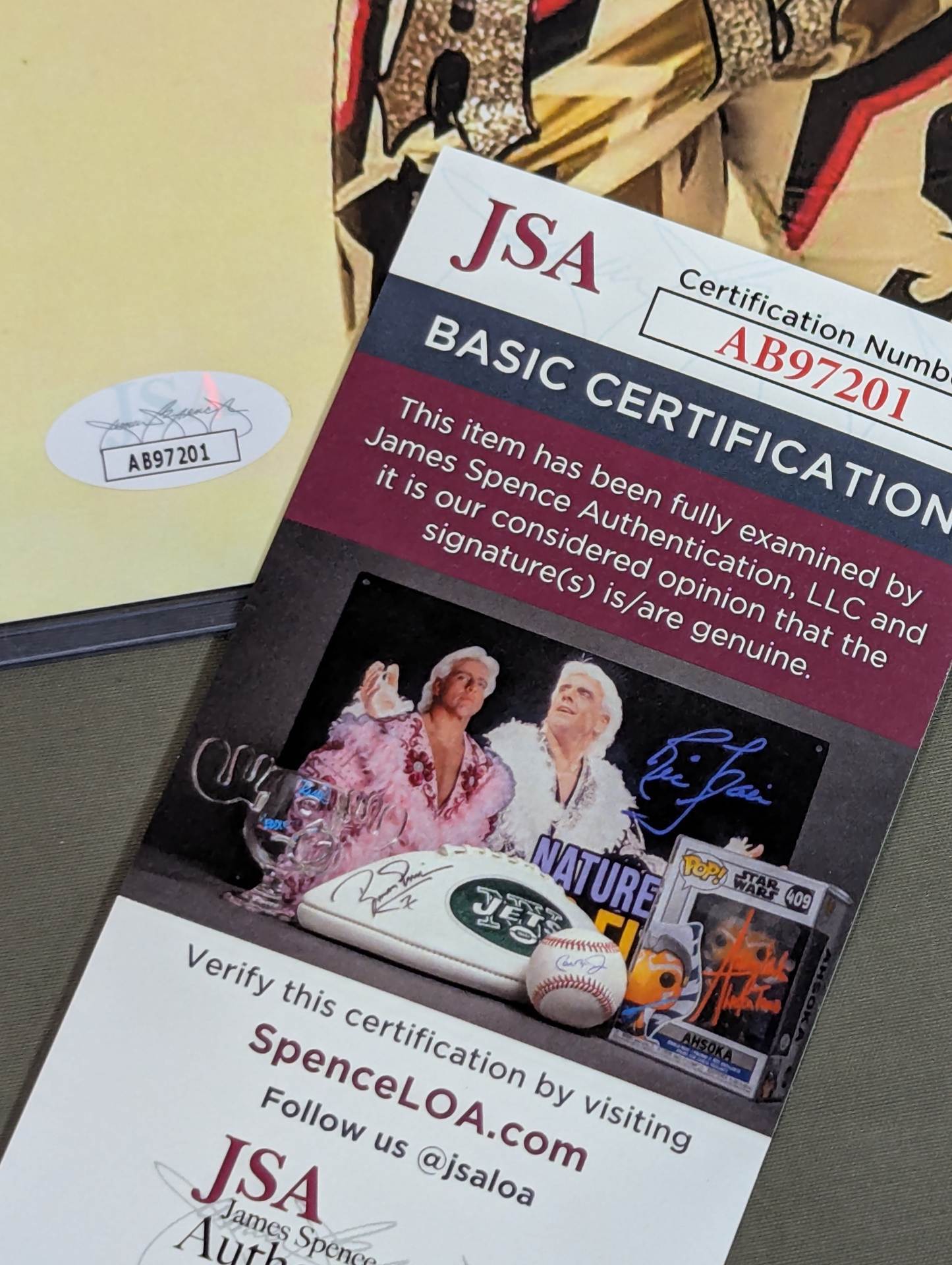 棚橋弘至＆紫雷イオ 直筆Wサイン入り ポートレート(JSA証明) – 闘道館