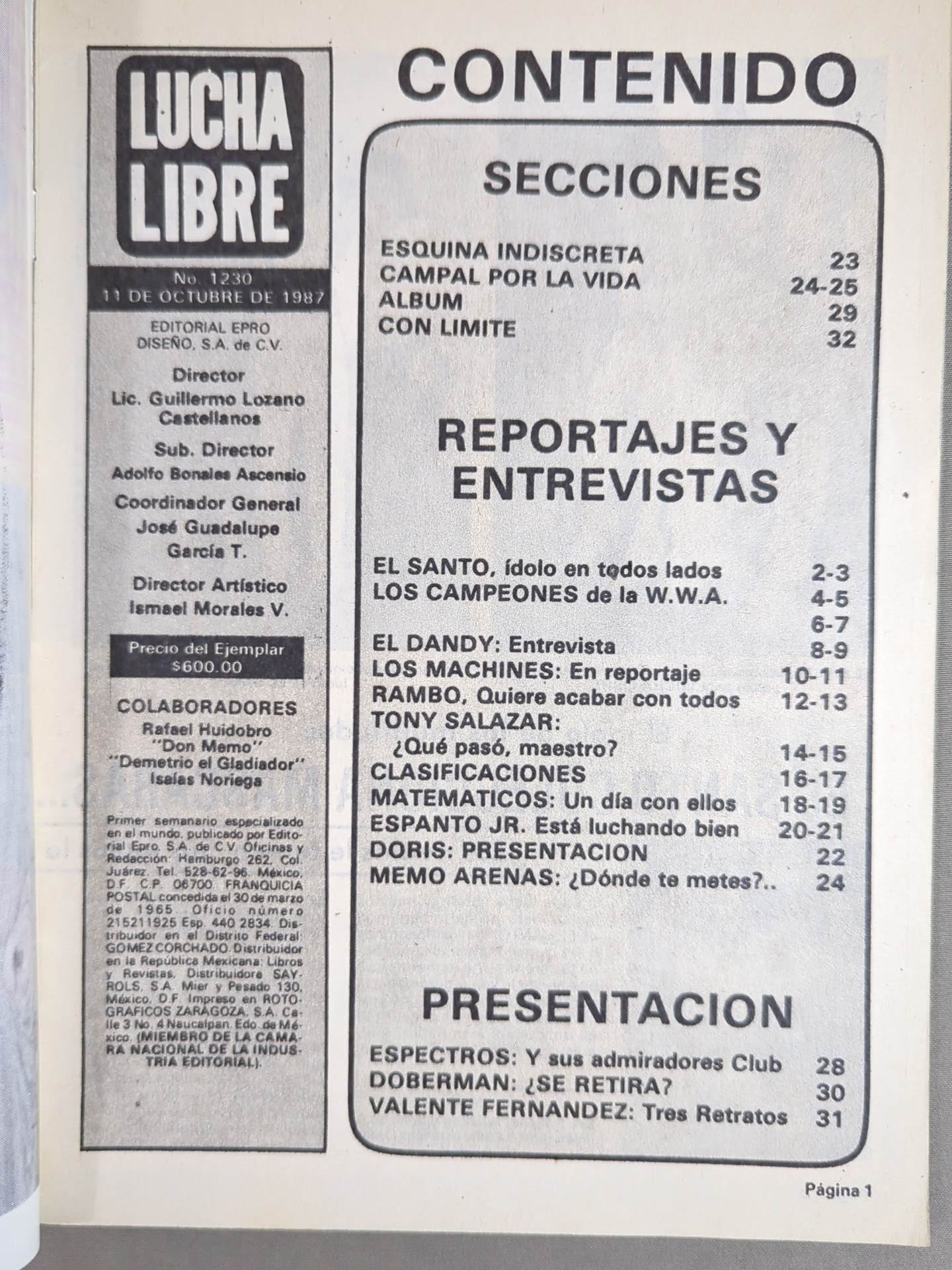 LUCHA LIBRE No.1230