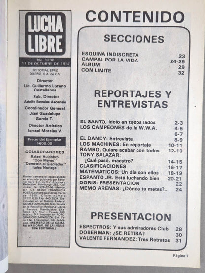 LUCHA LIBRE No.1230