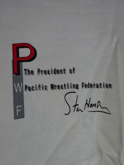 【hand signed autograph】 Stan Hansen "The President of PWF" T-shirt