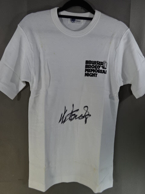 【Giant Baba  hand signed autograph 】 Bruiser Brody  Memorial Night T-Shirt