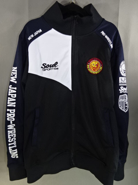 New Japan Pro Wrestling ×SOUL Lion Mark Jersey Jacket (3) (Black× White)