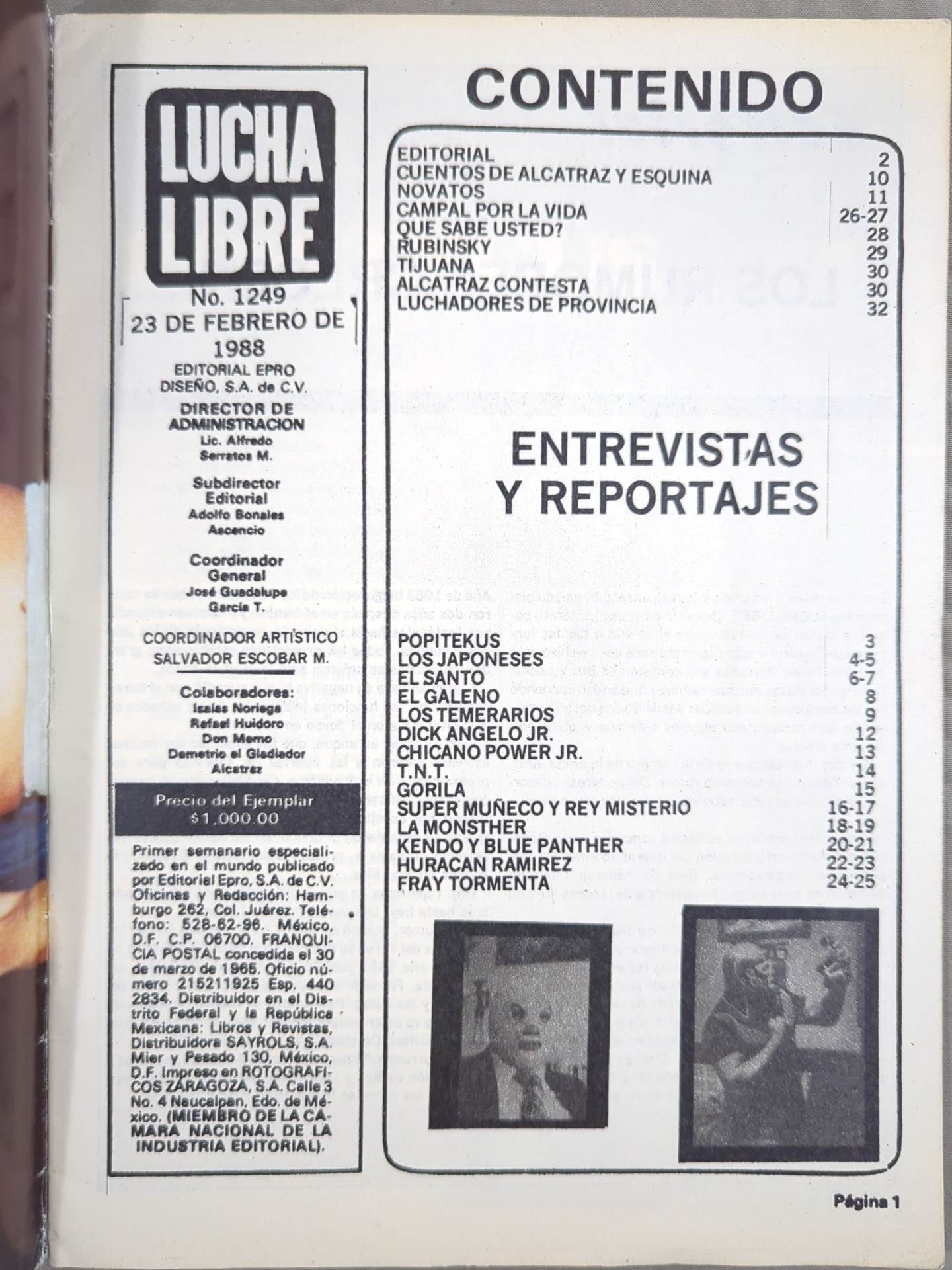 LUCHA LIBRE No.1249