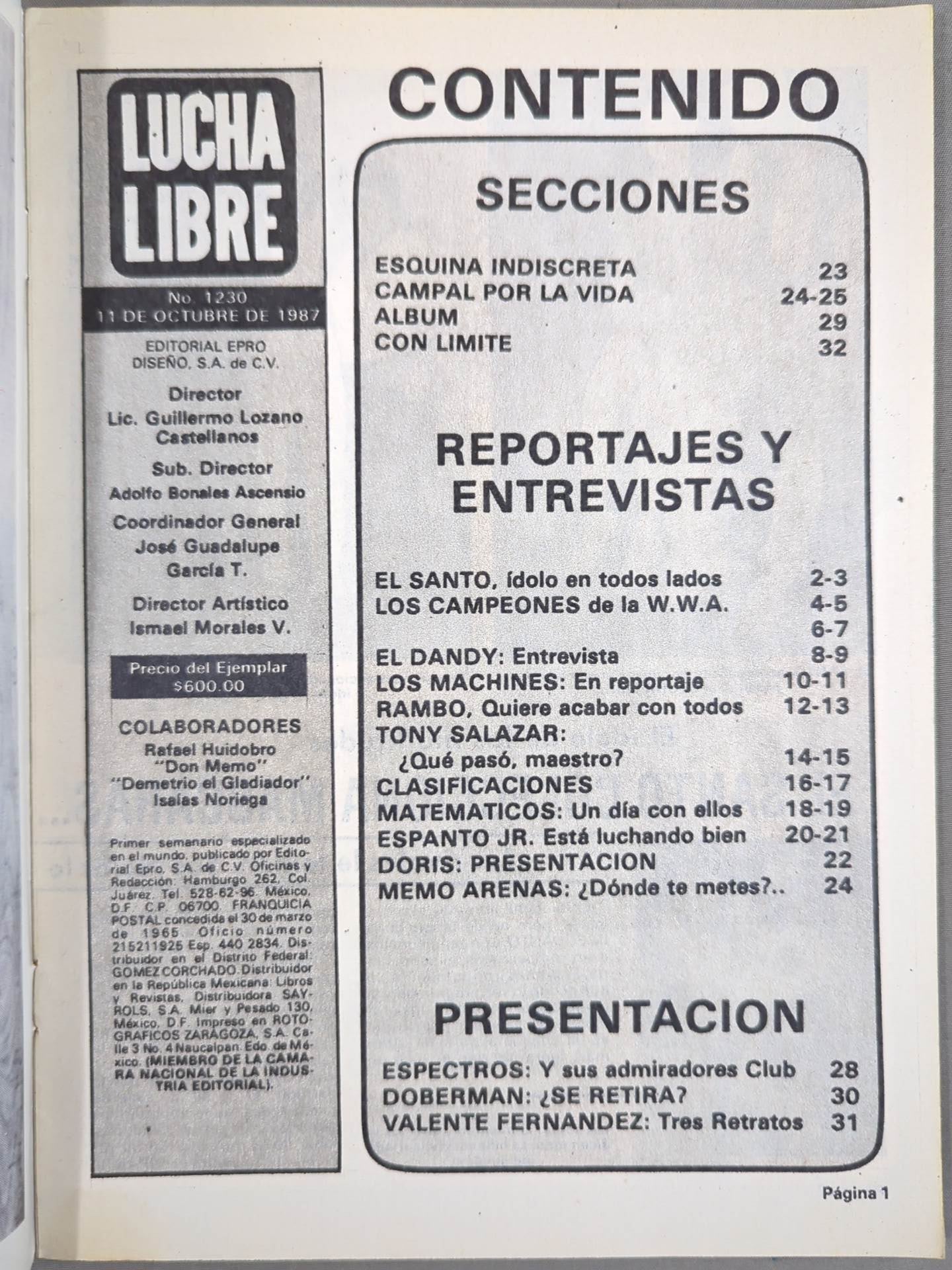 LUCHA LIBRE No.1230