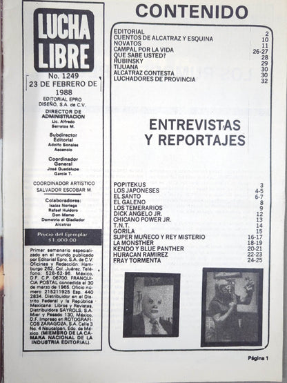 LUCHA LIBRE No.1249