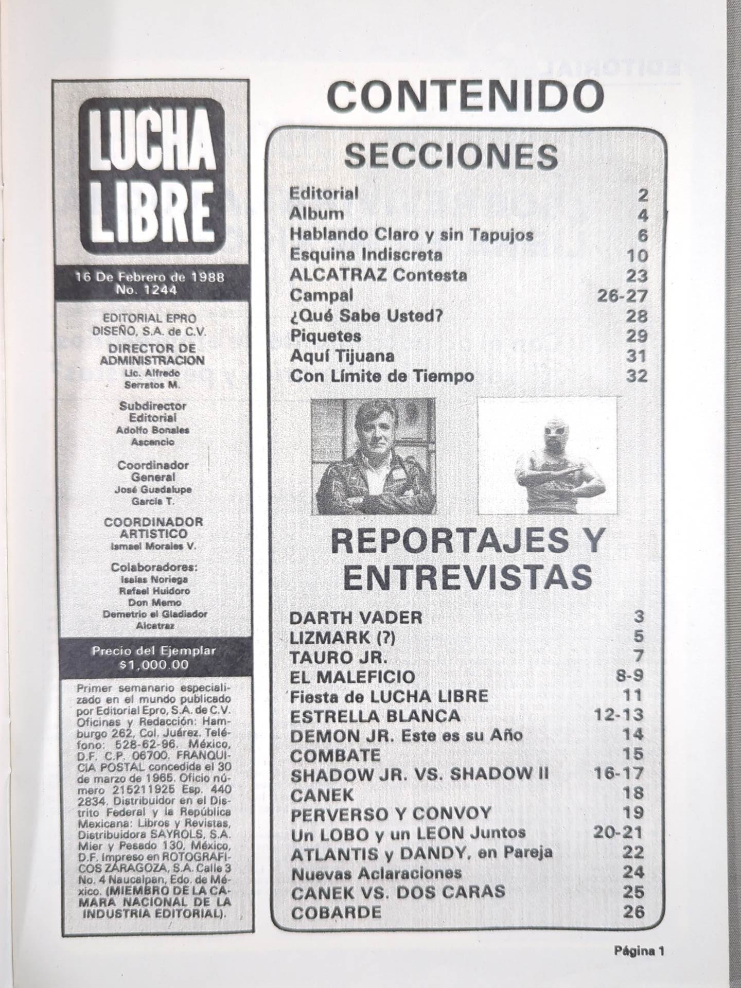 LUCHA LIBRE No.1244