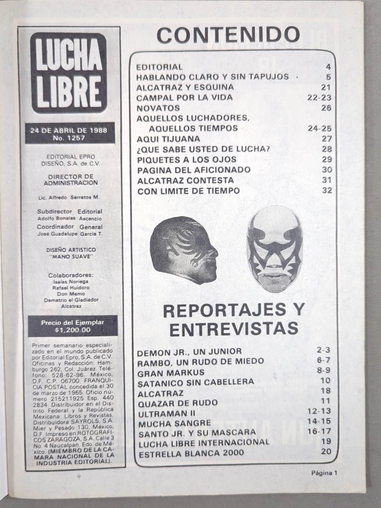 LUCHA LIBRE No.1257