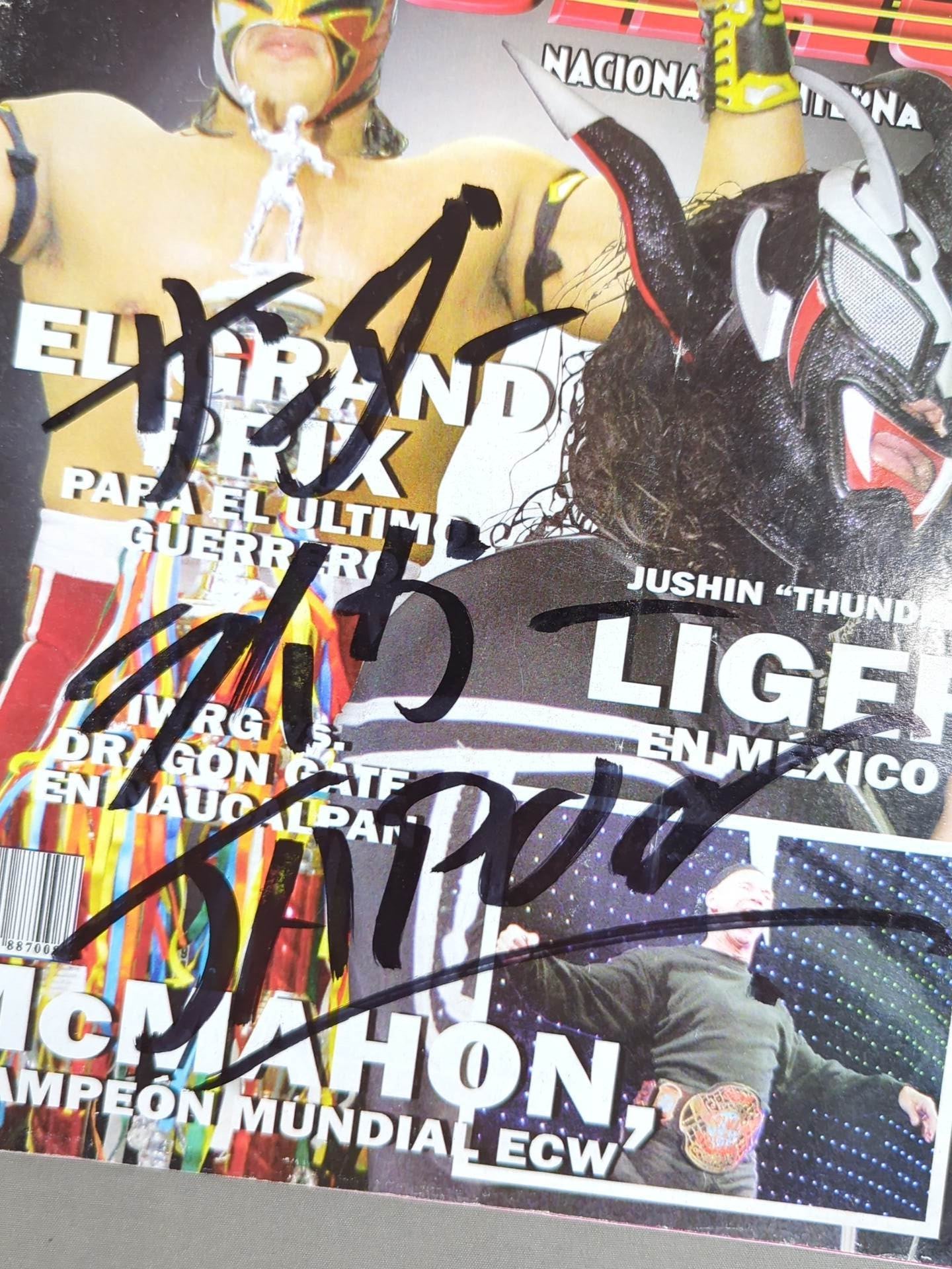 ■ライガー■天山■中西■永田■西村 サイン5枚セット 獣神サンダー・ライガー 直筆サイン入り】SUPER LUCHAS NACIONAL E