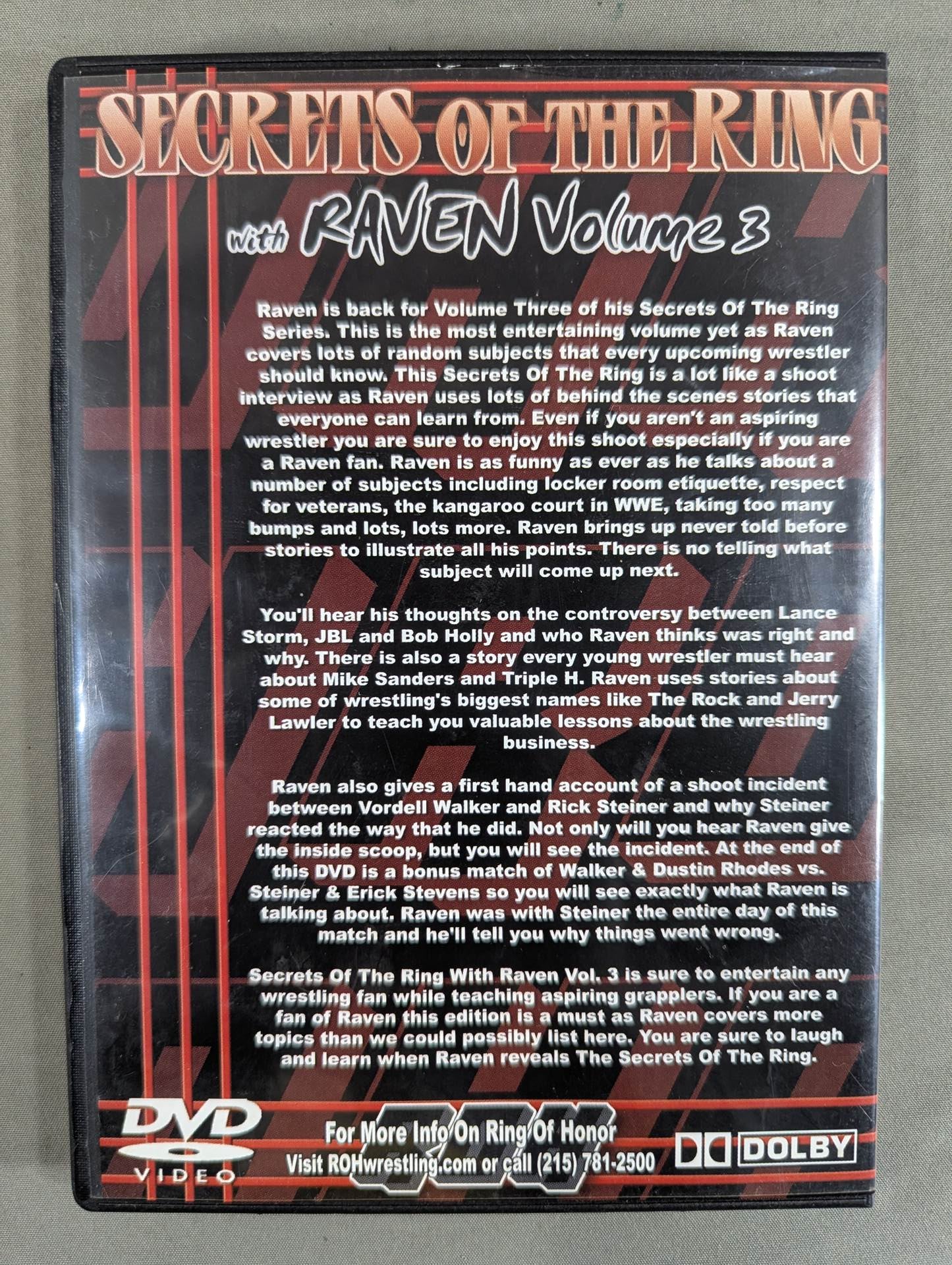 ★ROH PRESENTS★ SECRETS OF THE RING with RAVEN Volum3