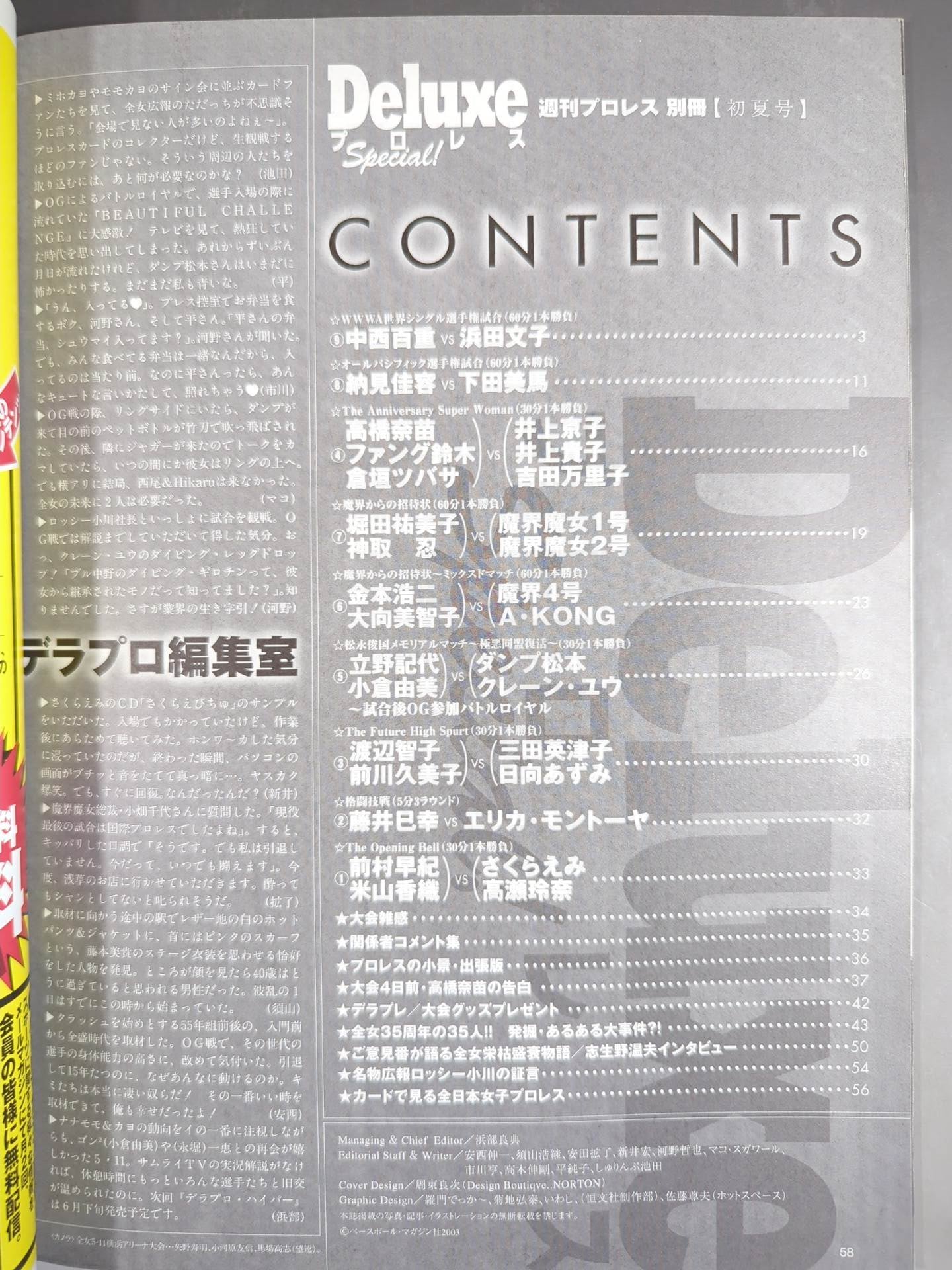 デラックスプロレス45 週刊プロレス別冊【初夏号】