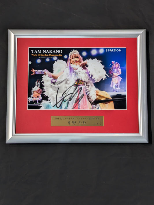 ★ World First Crown ★ Tam Nakano 16th World of Stardom hand signed autograph Commemorative Photo Frame