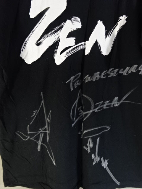 [3 fighters hand signed autograph ZEN T-shirt (1) (black× white)
