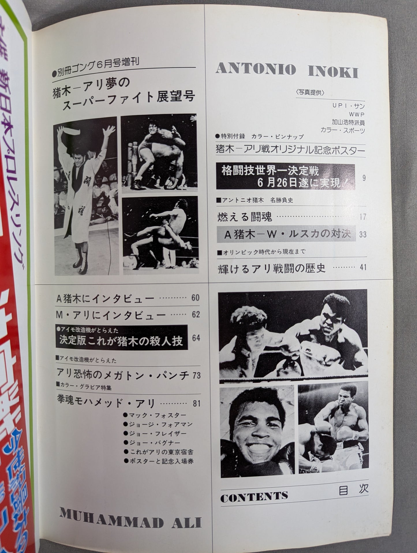 ゴング増刊号 猪木-アリ 夢のスーパーファイト展望号