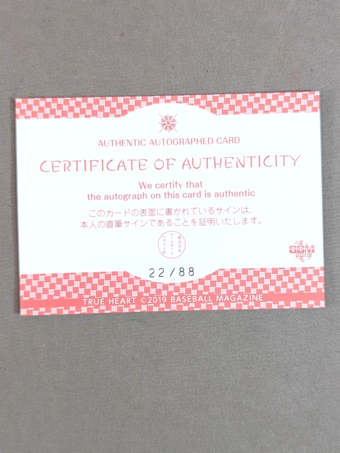 2019 BBM Ibuki Hoshi  Formula autographed card 