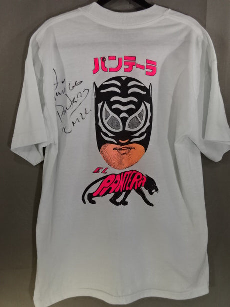 【hand signed autograph】 El Panthera Illustration T-Shirt (1) (White)
