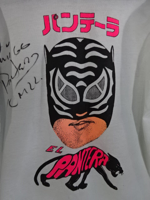 【直筆サイン入り】エル・パンテーラ イラスト Tシャツ①(ホワイト)