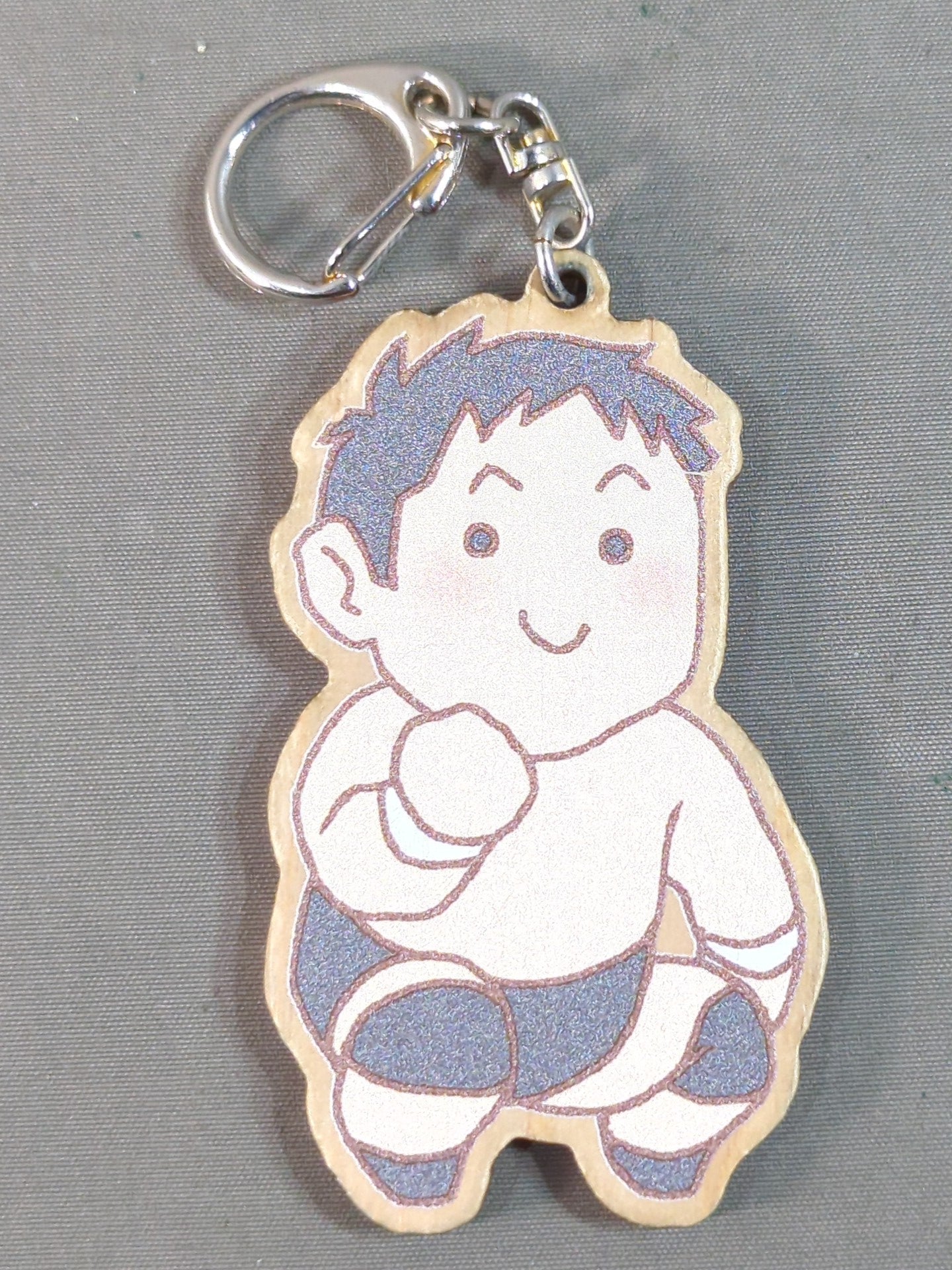 【hand signed autograph】 Hideyoshi Kamiya Wood Key Chain
