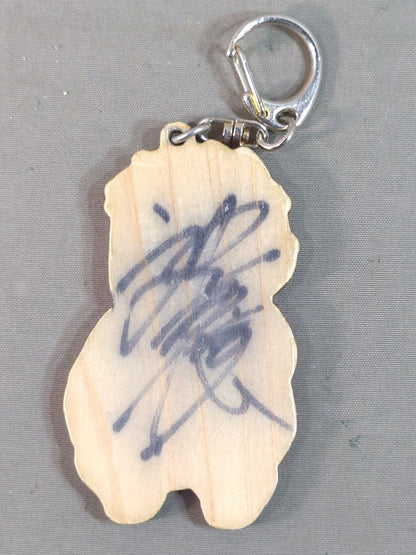 【hand signed autograph】 Hideyoshi Kamiya Wood Key Chain