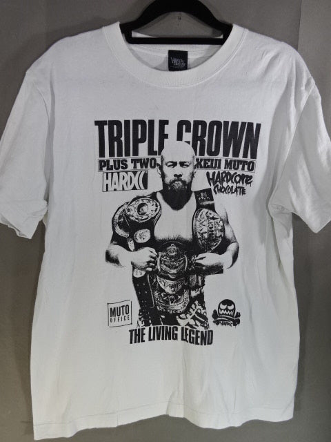 Muto Keiji  "TRIPLE CROWN PLUS TWO" T-Shirt (2) (White)