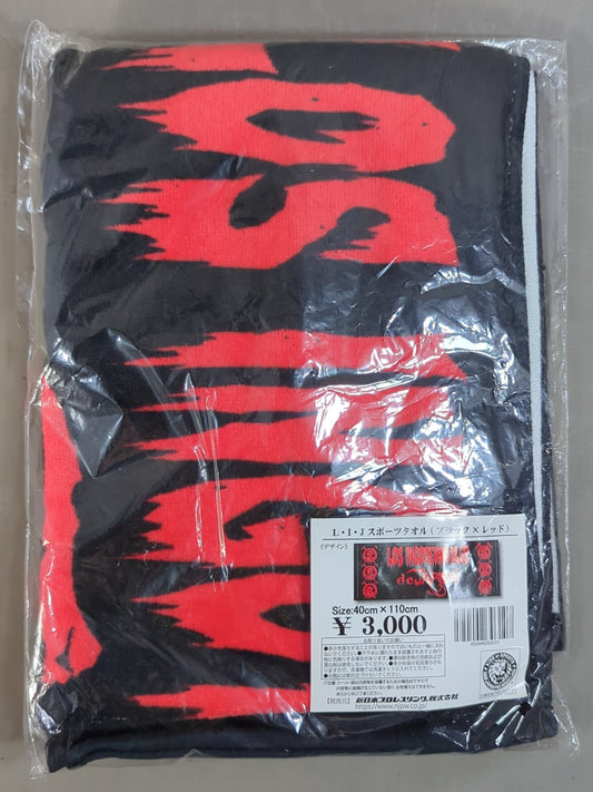 L.I.J. Sports Towel (Black× Red)