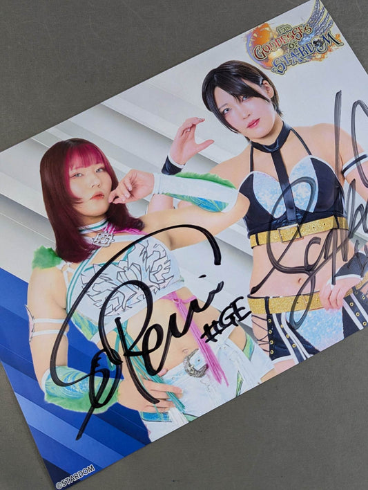 ★ Handover Event ★ Lady C & Ami Sohrei 2 hand signed autographs  Stardom Pro-Photo (D-6)