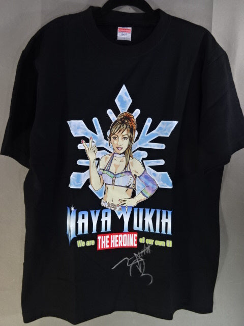 【hand signed autograph】 Maya Yukihi  Illustration T-Shirts(2) (Black)