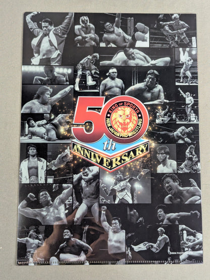坂口征二 新日本プロレス50周年 クリアファイル＆ステッカーセット
