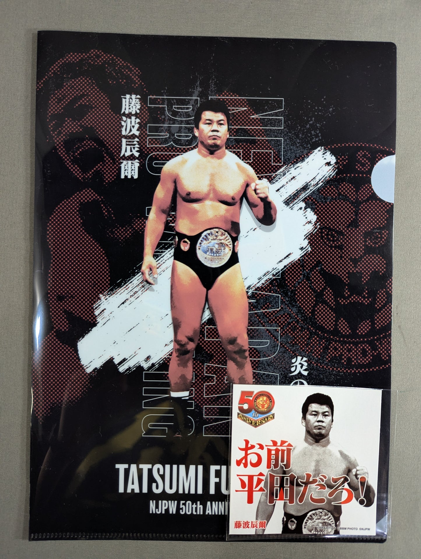 藤波辰爾 新日本プロレス50周年 クリアファイル＆ステッカーセット