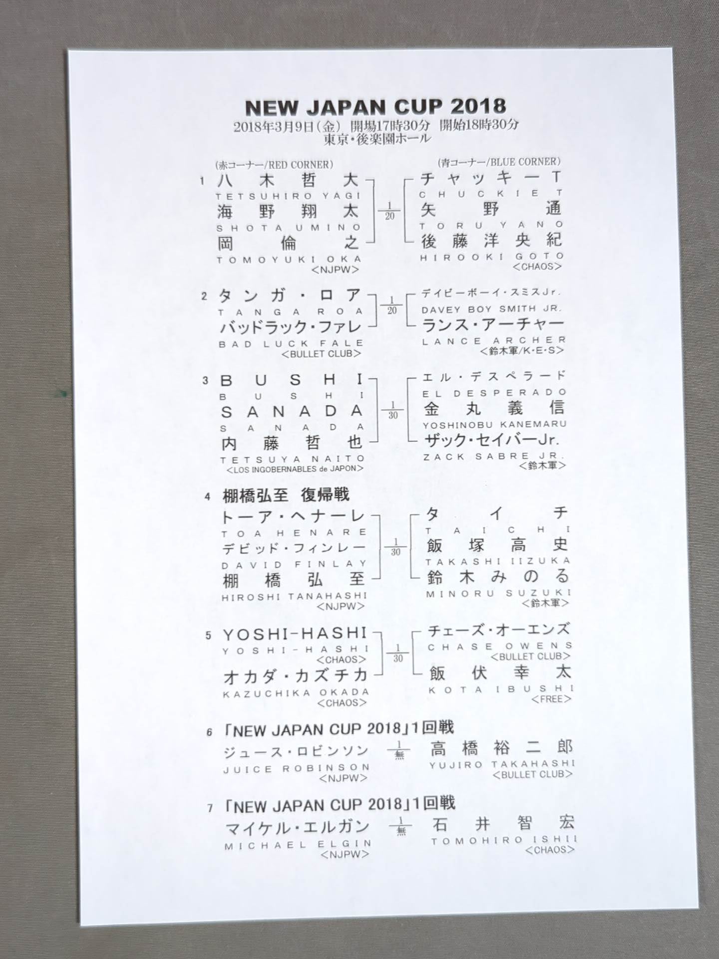 NJPW OFFICIAL MAGAZINE 2018 Vol.2