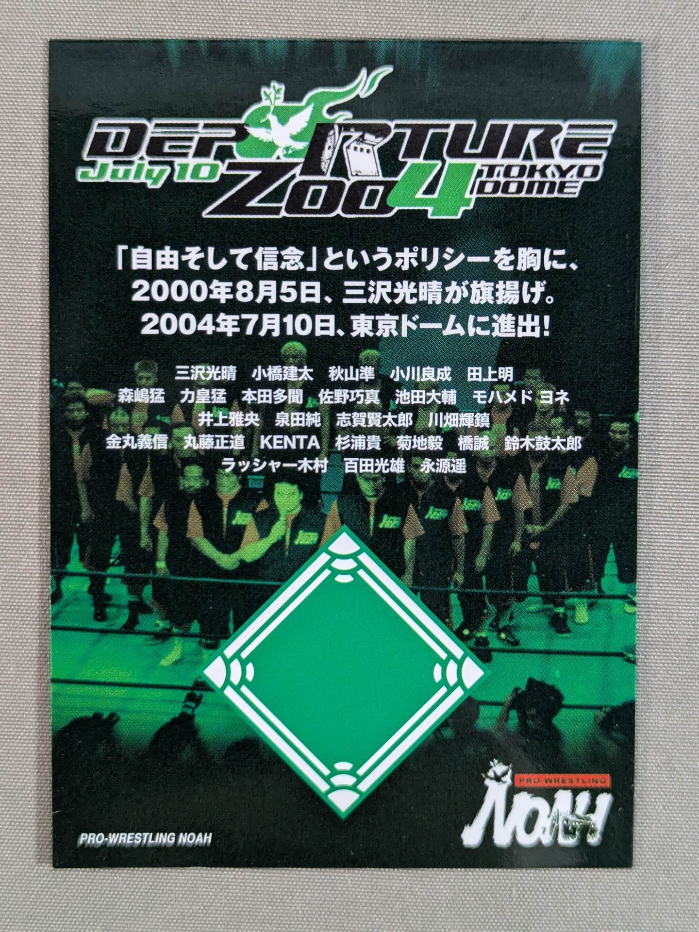 プロレスリング・NOAH 2004.7.10 東京ドーム進出記念 実使用リングキャンバスカード