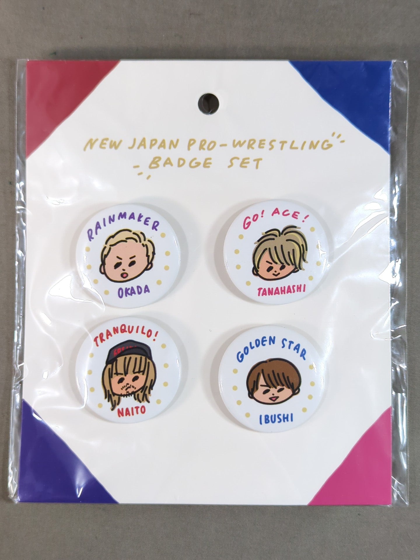 ★ASOKO de New Japan Pro Wrestling ★ Illustration by Saeko Masuda PinBack button set