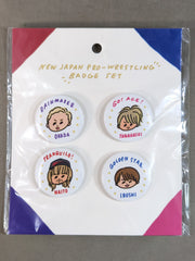 ☆ASOKO de 新日本プロレス☆ ますださえこ氏イラスト 缶バッジセット