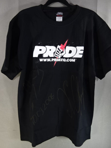 【2選手直筆サイン入り】PRIDE ロゴ Tシャツ①(ブラック)