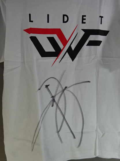 【Minoru Tanaka  hand signed autograph 】LIDET UWF T-Shirts (2) (White)