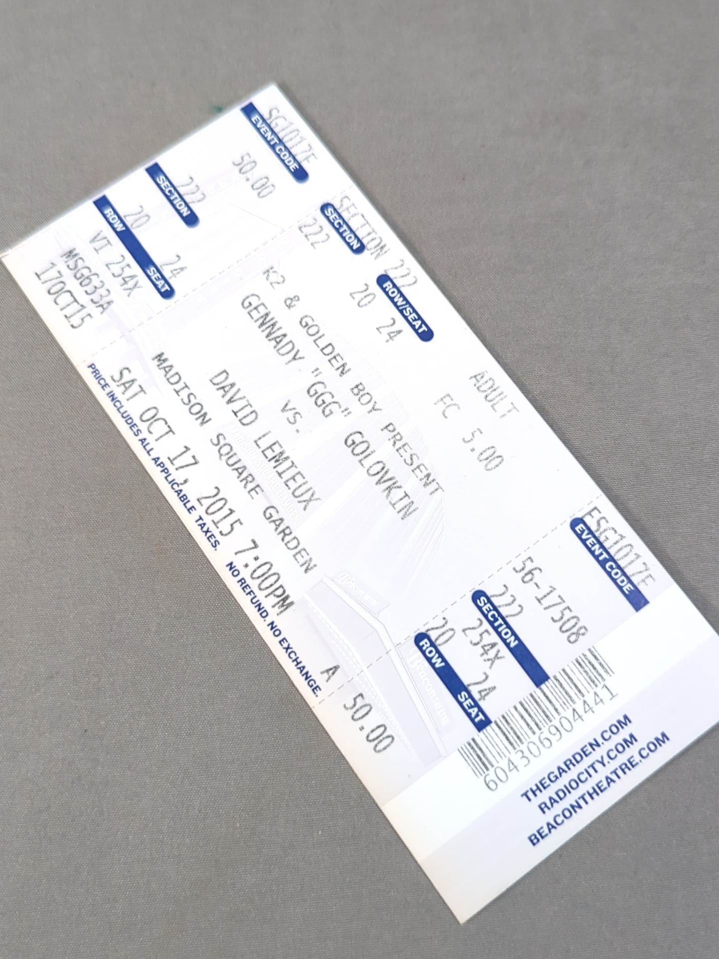 [All tickets included] Gennady Golovkin vs Curtis Stevens