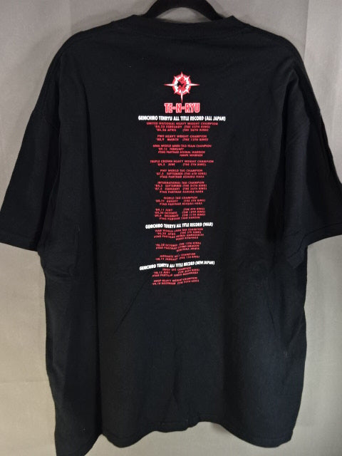 【hand signed autograph】 Tenryu Genichiro  "TE-N-RYU 2000 WAR" T-Shirt (1) (Black)