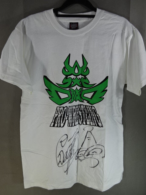 【2選手直筆サイン入り】大阪プロレス ロゴ Tシャツ①(ホワイト)