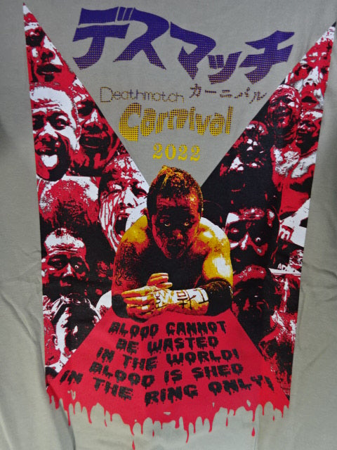 葛西純プロデュース デスマッチカーニバル 2022 Tシャツ②(カーキ